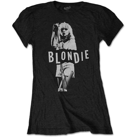 Blondie Ladies T-Shirt: Mic' Stand