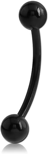 Eyebrow Piercing 16G Curved Barbell - Black