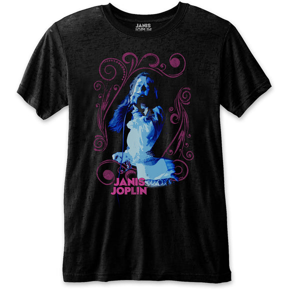 Janis Joplin T-Shirt: Floral Frame