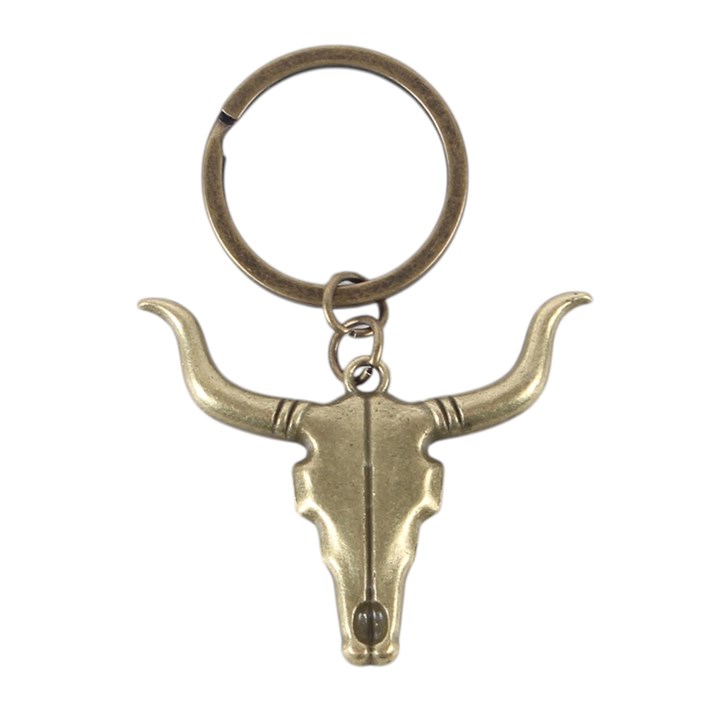 Bull skull keyring rear view
