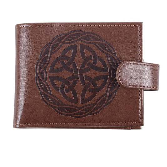 Celtic shield knot brown wallet front view