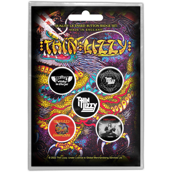 Thin Lizzy Chinatown Button Badge Set