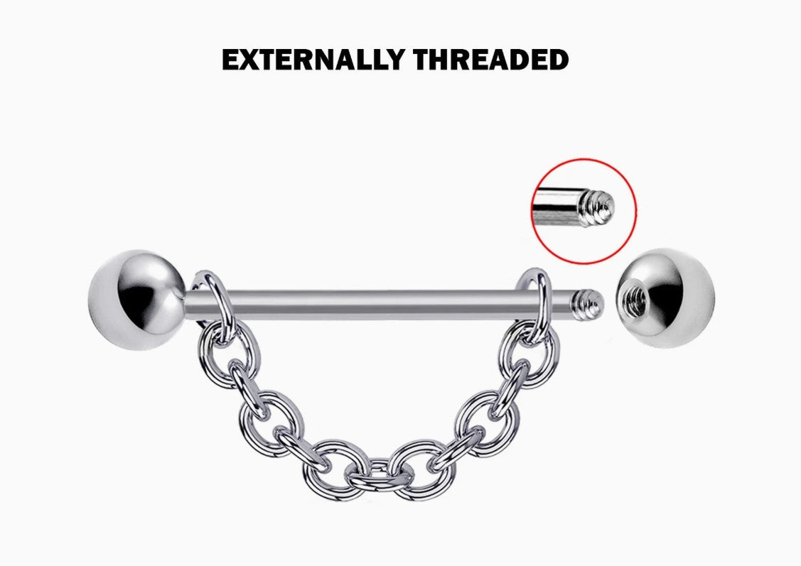 Titanium Bridge Barbell with Chain
