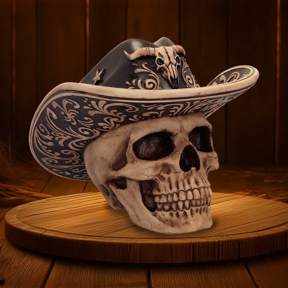 Wild West Skull Figurine