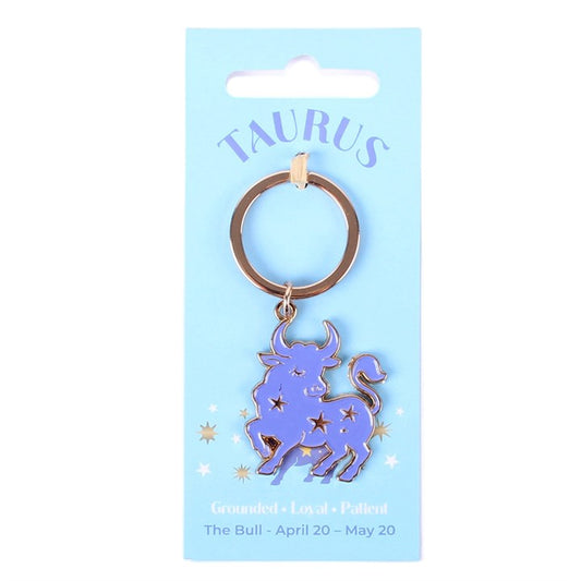 Taurus zodiac keyring on backing card