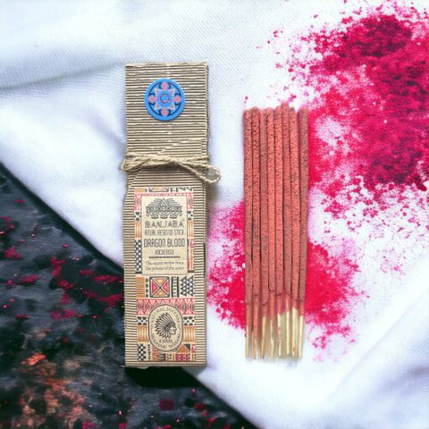 Dragon Blood Ritual Resin Incense Sticks handmade in India, pack of 8 with incense packaging