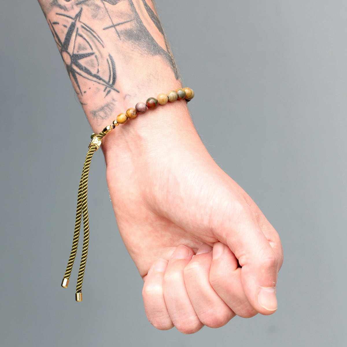 18K Gold Plated Crystal String Bracelet - Tiger Eye