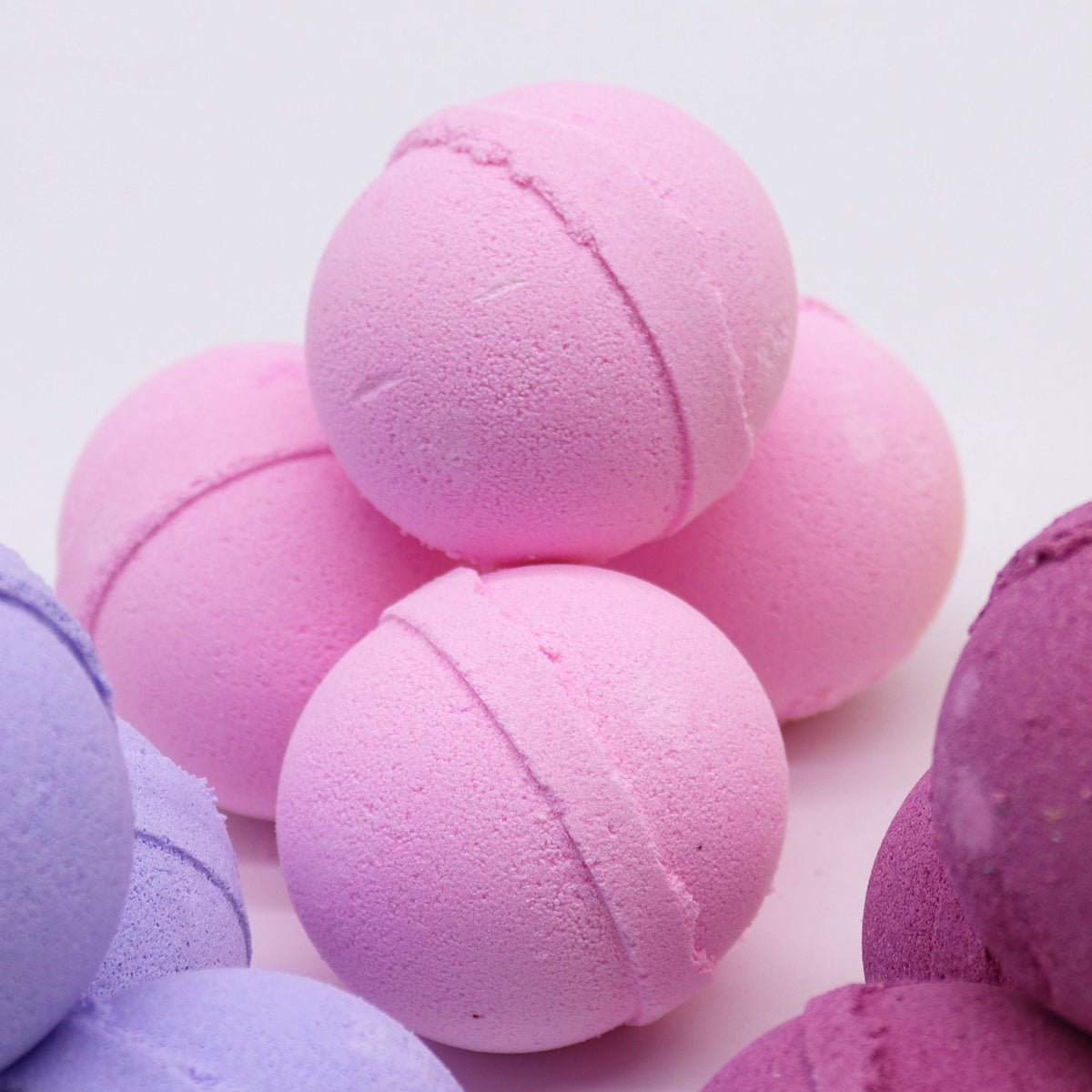 Pink frankincense and rose essential oil bath bombs
