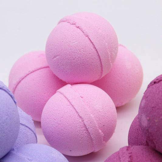 Pink frankincense and rose essential oil bath bombs