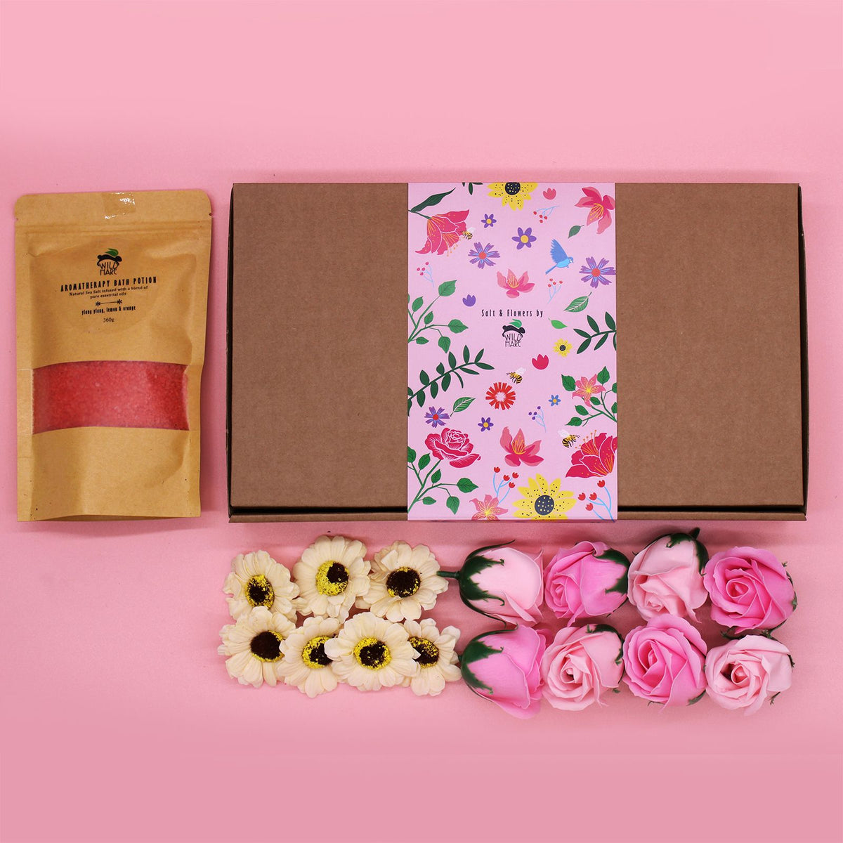 Wild Hare Passion Salt and Flowers gift set
