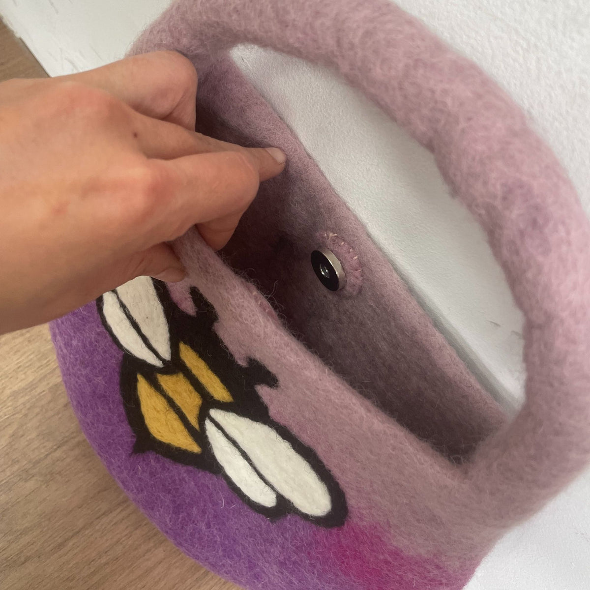 Felt Bee Bag - Purple