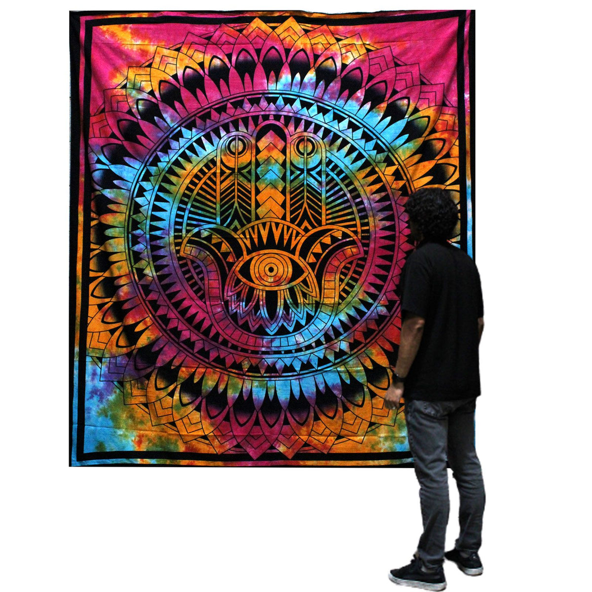 Large Hamsa Cotton Bedspread Wall Hanging