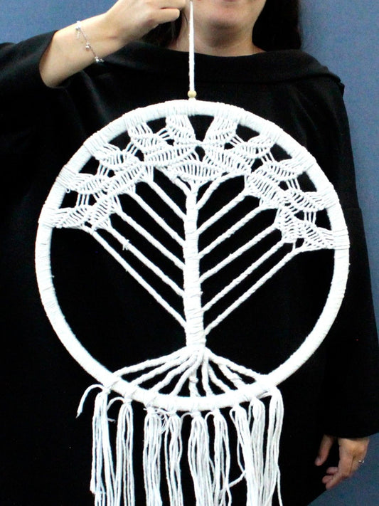 Handmade Tree of Life dreamcatcher showing full 95cm length