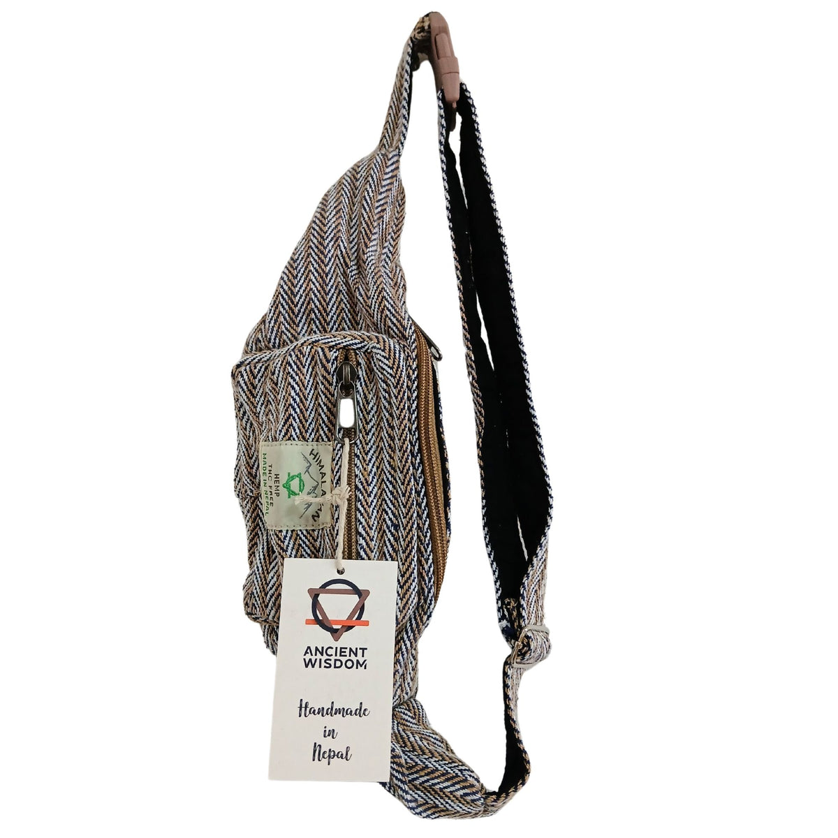 Blue Cotton & Hemp Aztec Bum Bag
