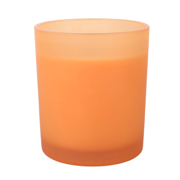 Back view of orange Leo zodiac candle glass holder