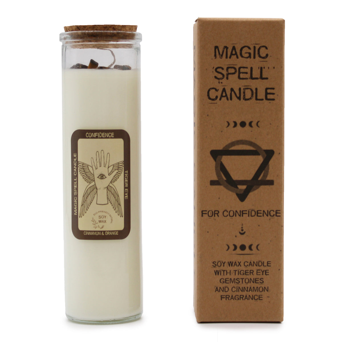 Confidence Spell Candle with Tiger's Eye