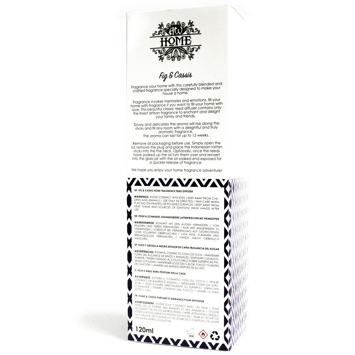 Fig & Cassis Essential Oil 120ml Reed Diffuser