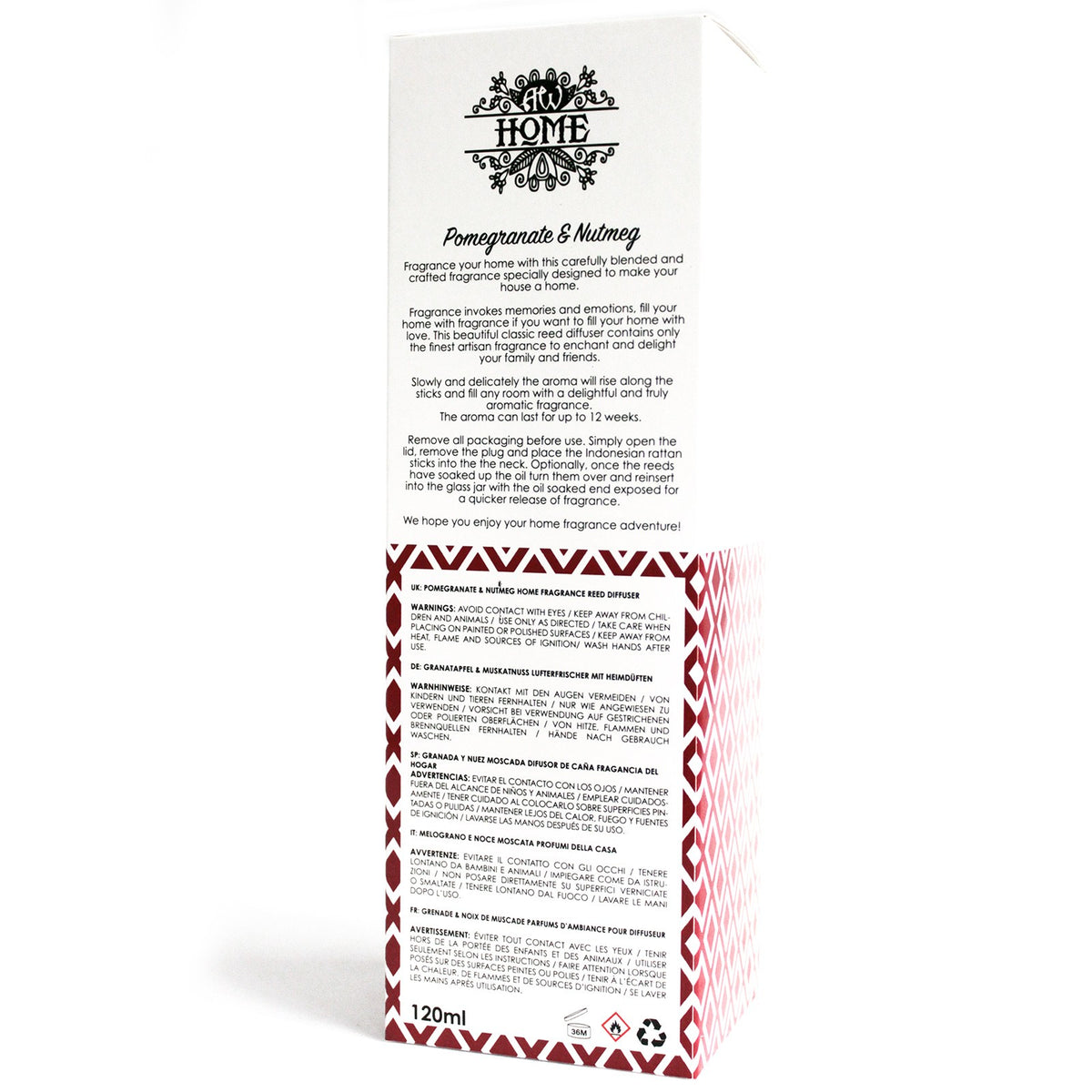 Pomegranate & Nutmeg Essential Oil 120ml Reed Diffuser