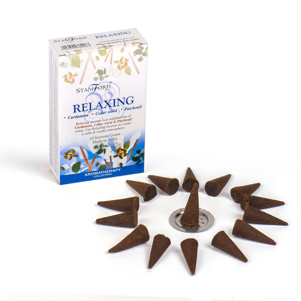 Relaxing Stamford Incense Cones (Cardamom, Cedar Wood, Patchouli)
