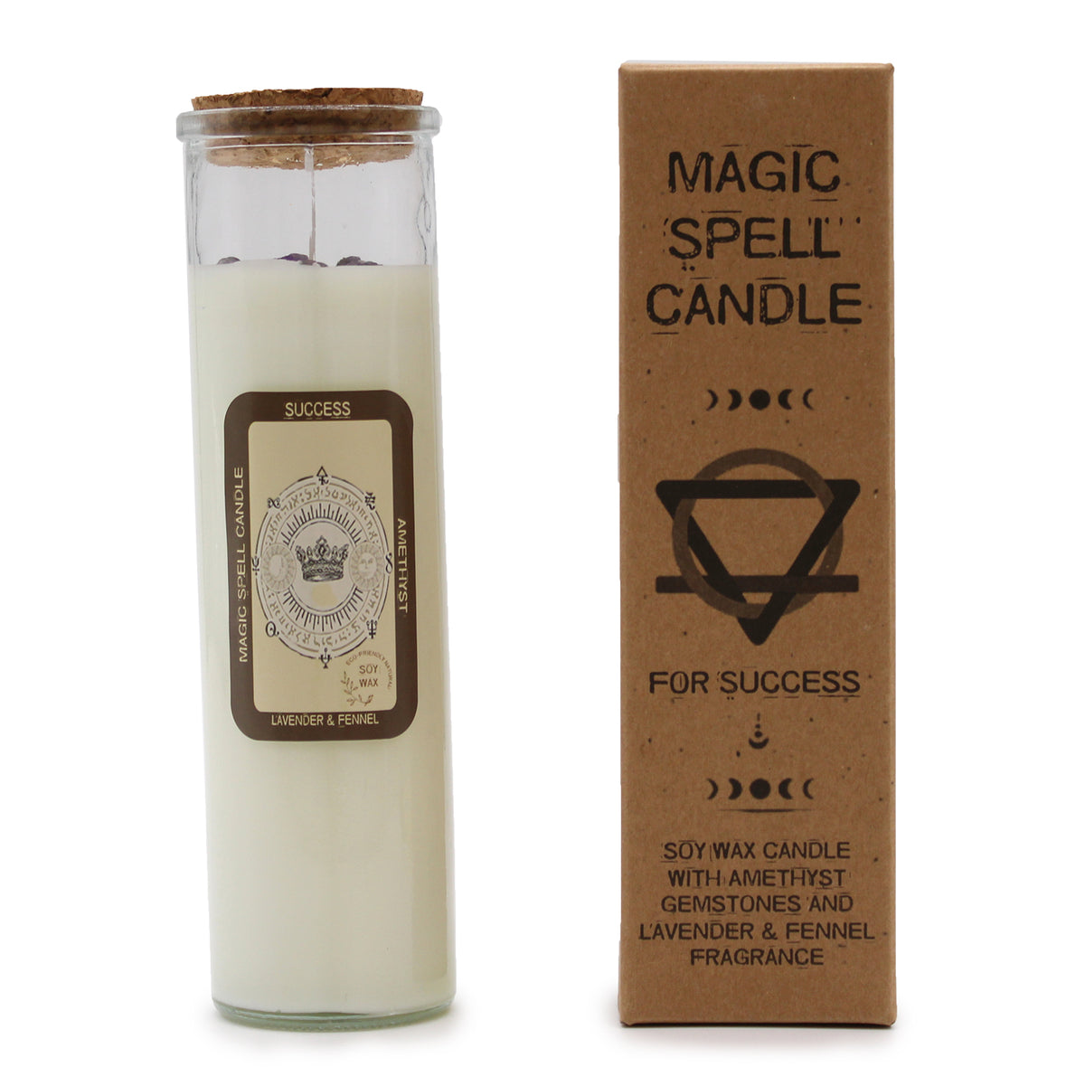 Success Spell Candle with Amethyst