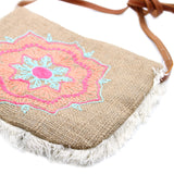 Mandala Embroidered Fringe Bag