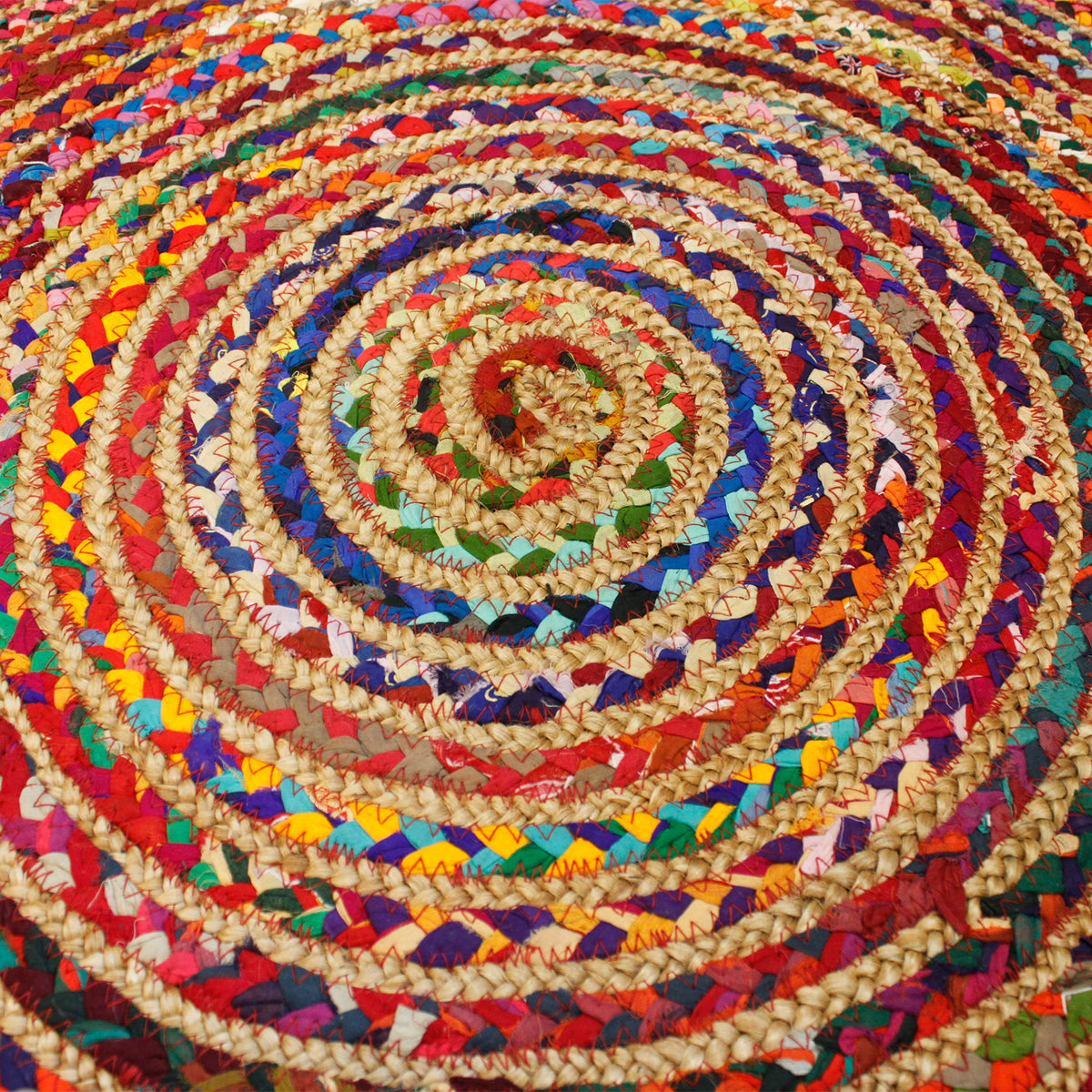 Recycled Cotton & Jute Round Rug