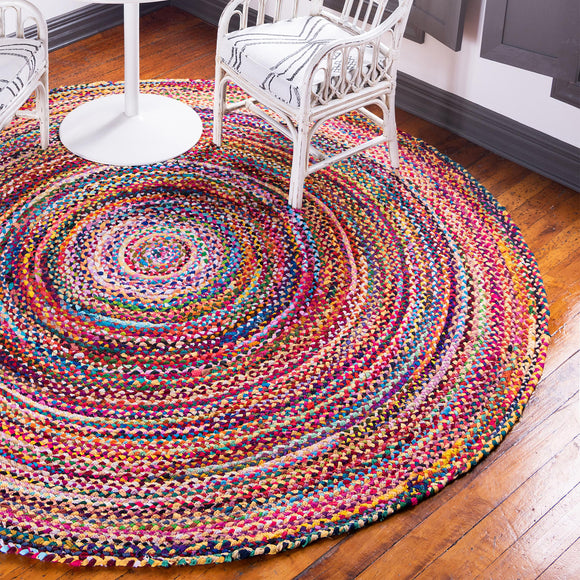 Recycled Cotton & Jute Round Rug