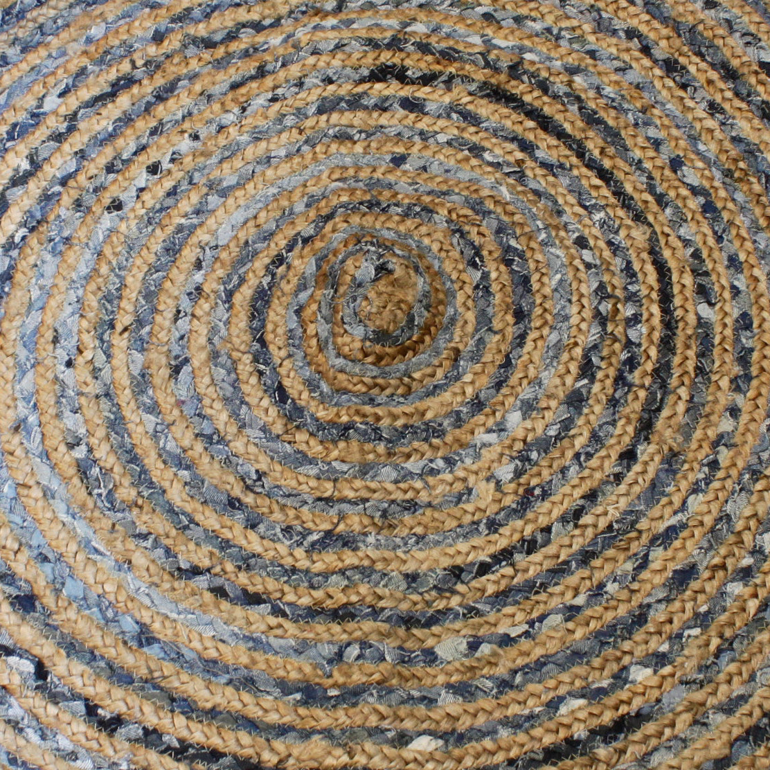 Recycled Denim & Jute Round Rug