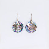 Abalone Shell & Silver Flowers Earrings