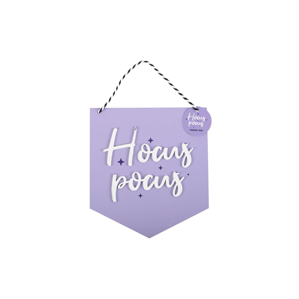Purple Hocus Pocus hanging sign Halloween decoration