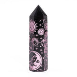 Black Obsidian Crystal Point - Mystic Story - Rose Pink
