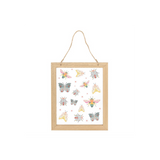 Floral Bug Print Glass Wall Hanging
