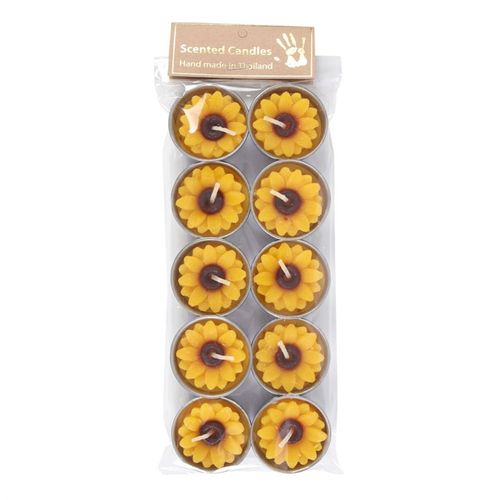 10 Scented Sunflower Tealight Candles