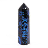Black Obsidian Crystal Point - Mystic Story - Midnight Blue