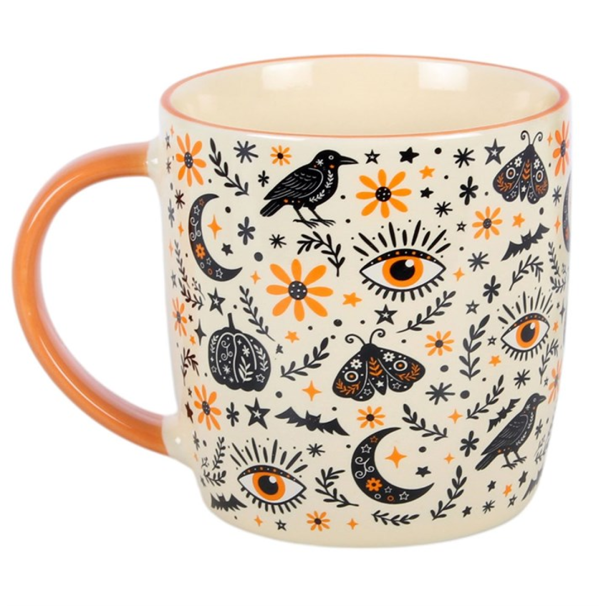 Frightful Folk printed mug showing folk-inspired autumn design