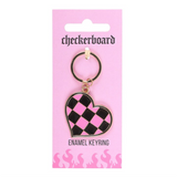 Checkerboard Heart Keyring