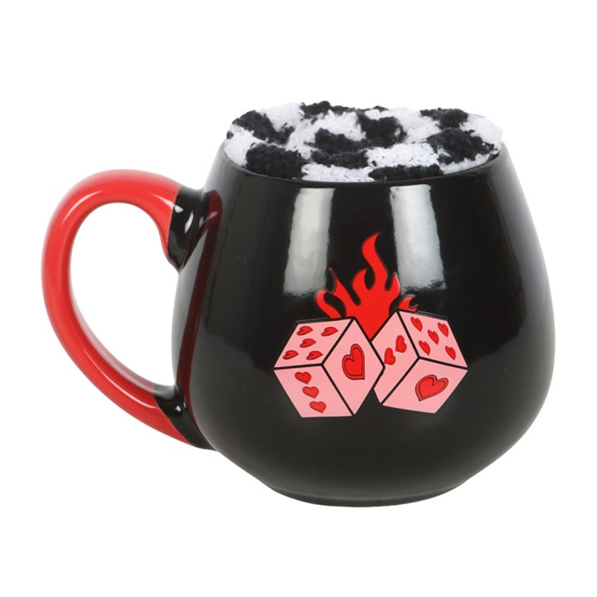 Black Dice Mug and Socks Set