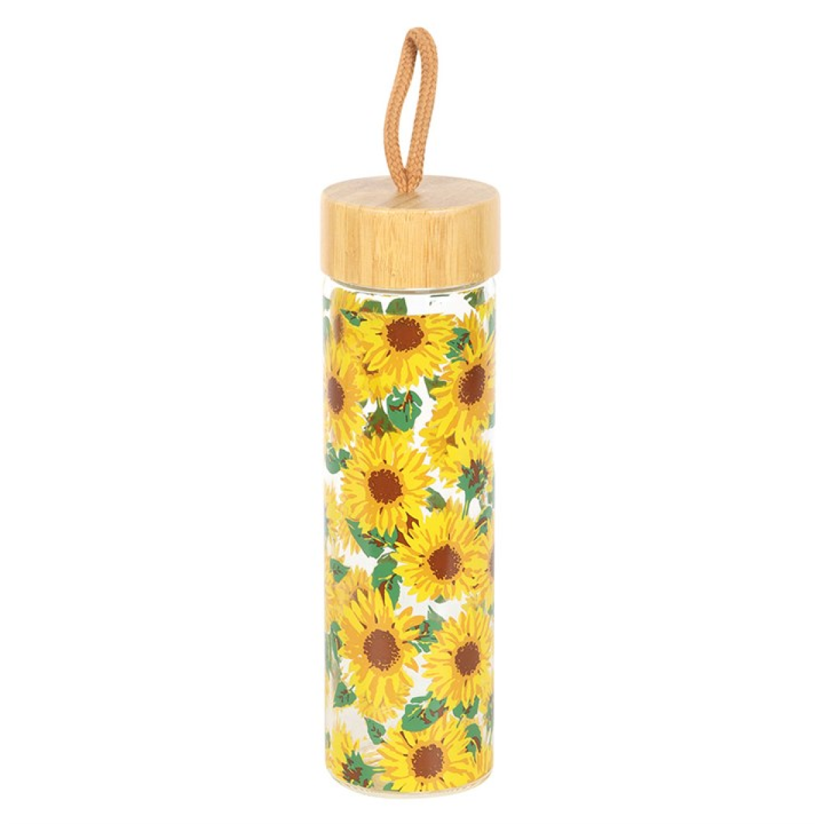 600ml sunflower glass water bottle