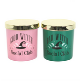 Set of 2 Good Witch and Bad Witch Scented Glass Candles