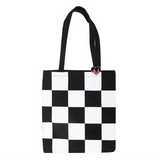 Checkerboard Tote Bag & Heart Pin Badge