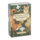 Box of 'Woodland Wardens' oracle deck with fox and wolf illustrations on a white background
