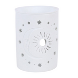 White Sun and Moon Oil Burner & Wax Warmer