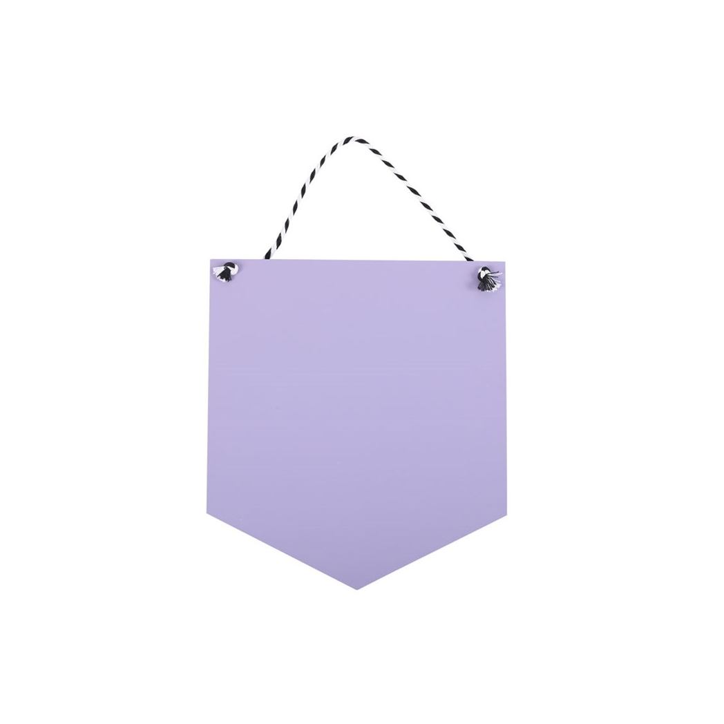 Back of purple Hocus Pocus hanging Halloween sign