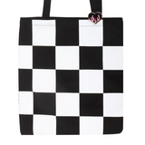 Checkerboard Tote Bag & Heart Pin Badge