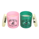 Set of 2 Good Witch and Bad Witch Scented Glass Candles