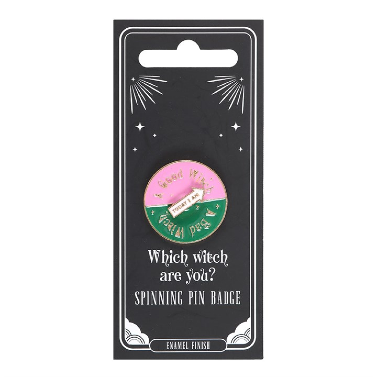 Which Witch Are You pin badge retail packaging