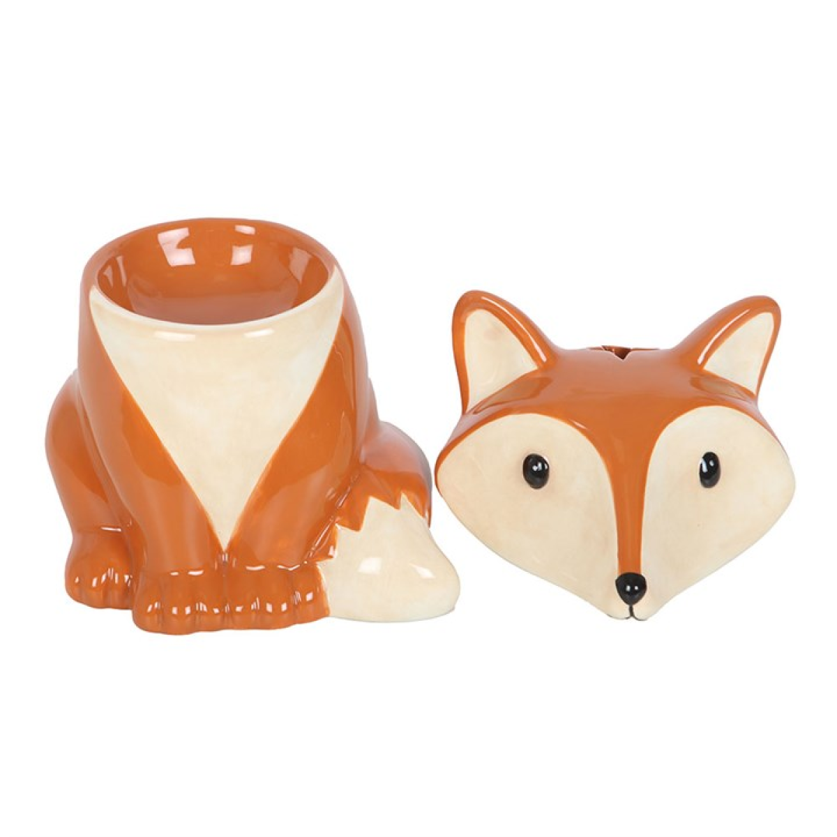 Fox oil burner with removable wax melt dish