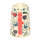 Cream Folk Print Flower Jug