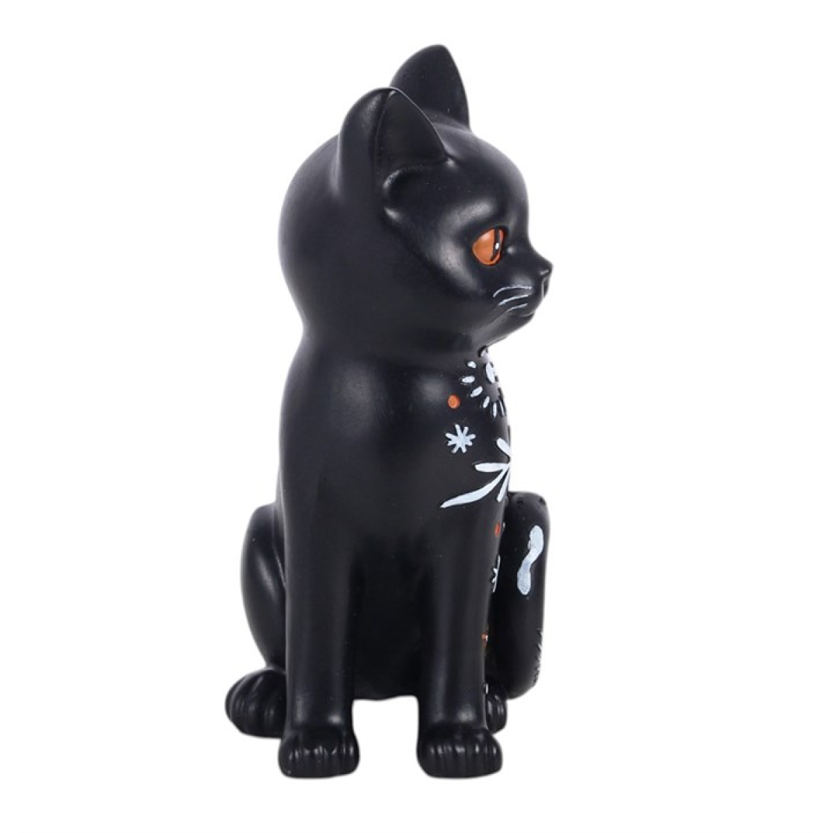 Frightful Folk black cat figurine side view