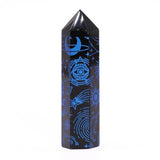 Black Obsidian Crystal Point - Mystic Story - Midnight Blue